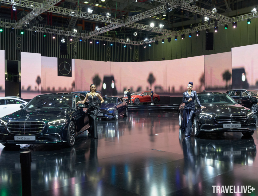 Mercedes là hãng xe có khu vực trưng bày lớn nhất.