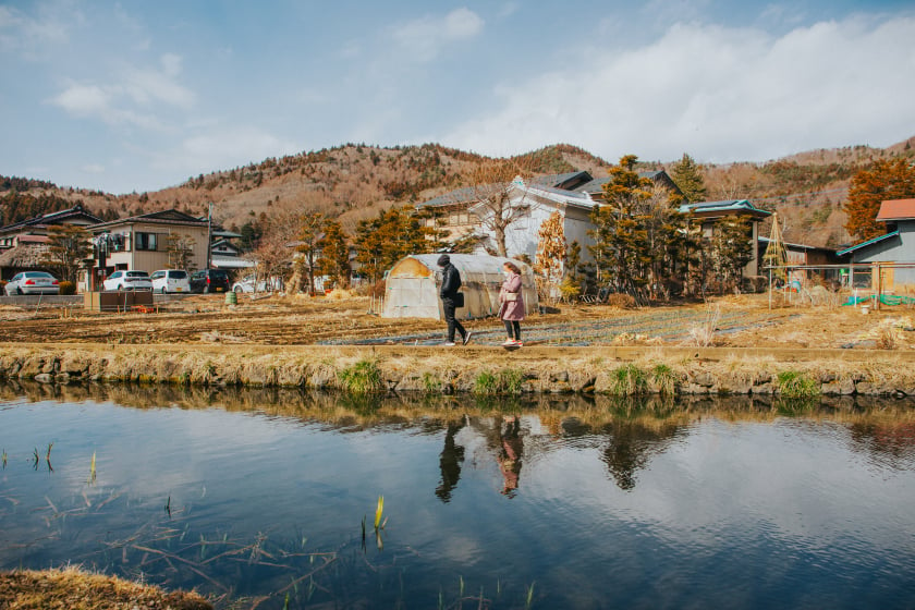 Một góc làng cổ Oshino Hakkai.
