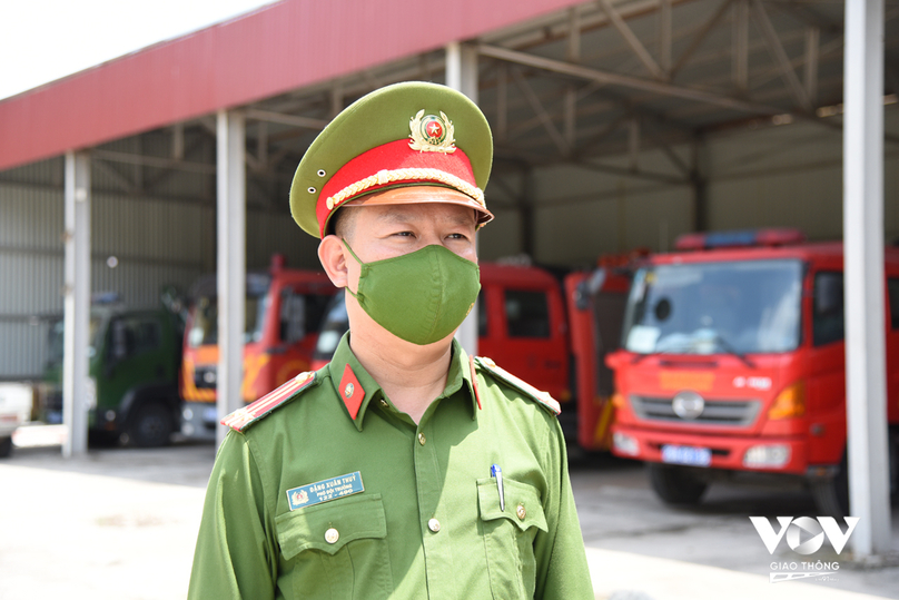 Trung tá Đặng Xuân Thủy – Phó đội trưởng Đội Cảnh sát PCCC&CNCH Công an huyện Phú Xuyên (Hà Nội)
