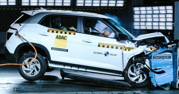 Hyundai Creta trong thử nghiệm va chạm theo tiêu chuẩn quốc tế (Ảnh: Cartoq)