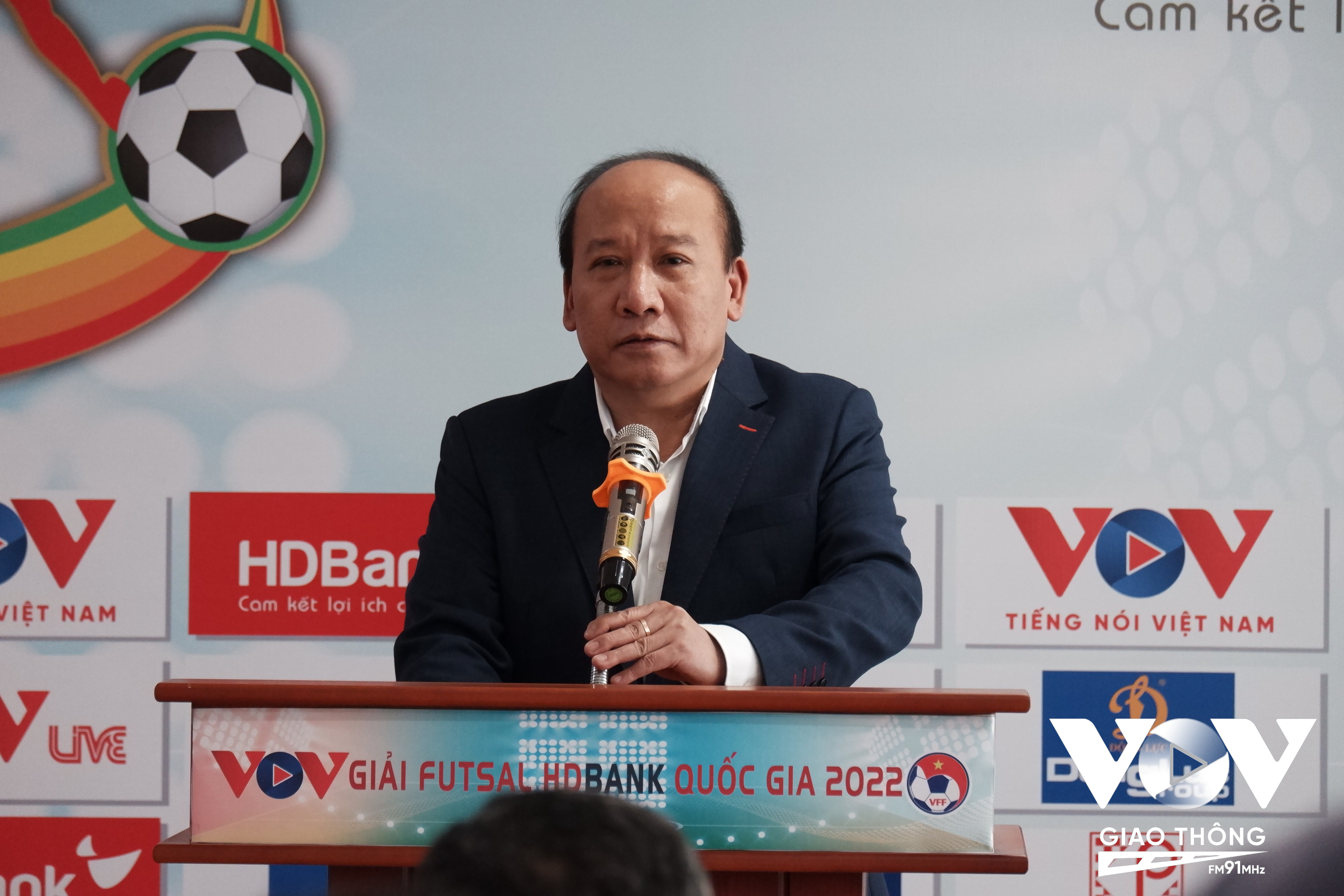 Ông Trần Minh Hùng – Phó Tổng giám đốc Đài Tiếng nói Việt Nam VOV, đồng trưởng ban chỉ đạo mùa giải Futsal 2022.