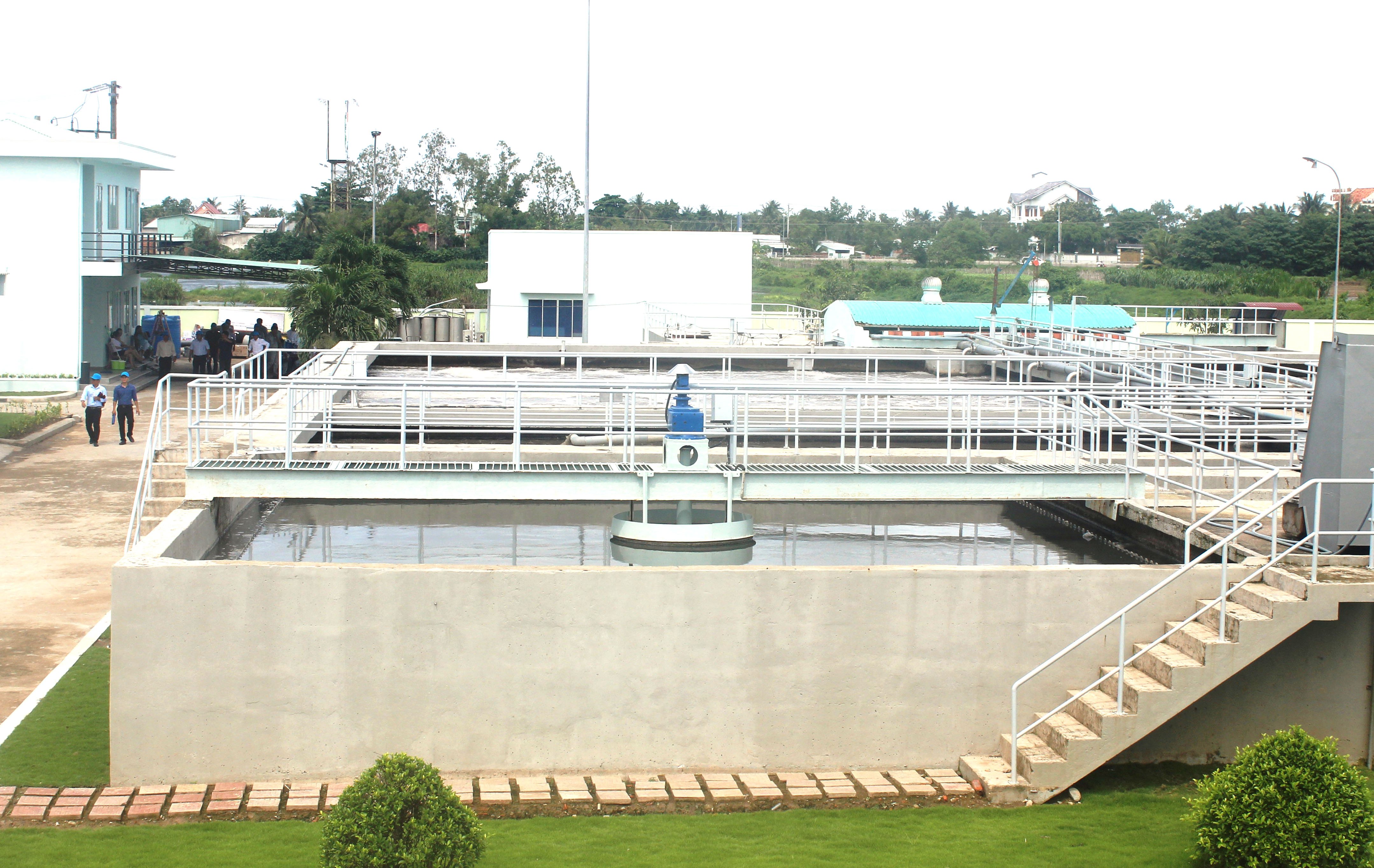 Hệ thống xử lý nước thải tại Khu Công nghiệp An Nghiệp, tỉnh Sóc Trăng. Ảnh: Hải An