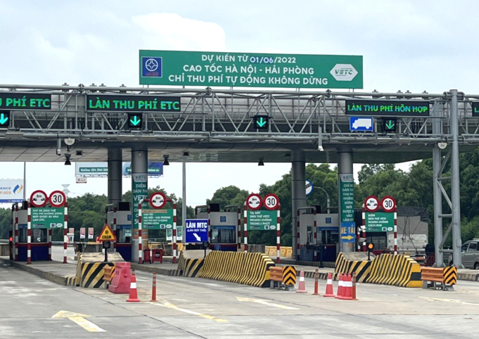 Cao tốc Hà Nội - Hải Phòng sẽ thu phí không dừng toàn bộ tại các làn từ 1/6. Ảnh: Vnexpress