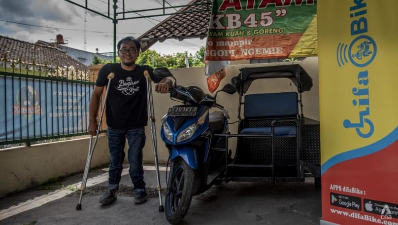 Difa Bike ra đời và thực sự cứu cánh cho khoảng 25.000 người khuyết tật sống ở tỉnh Yogyakarta. Ảnh: CNA