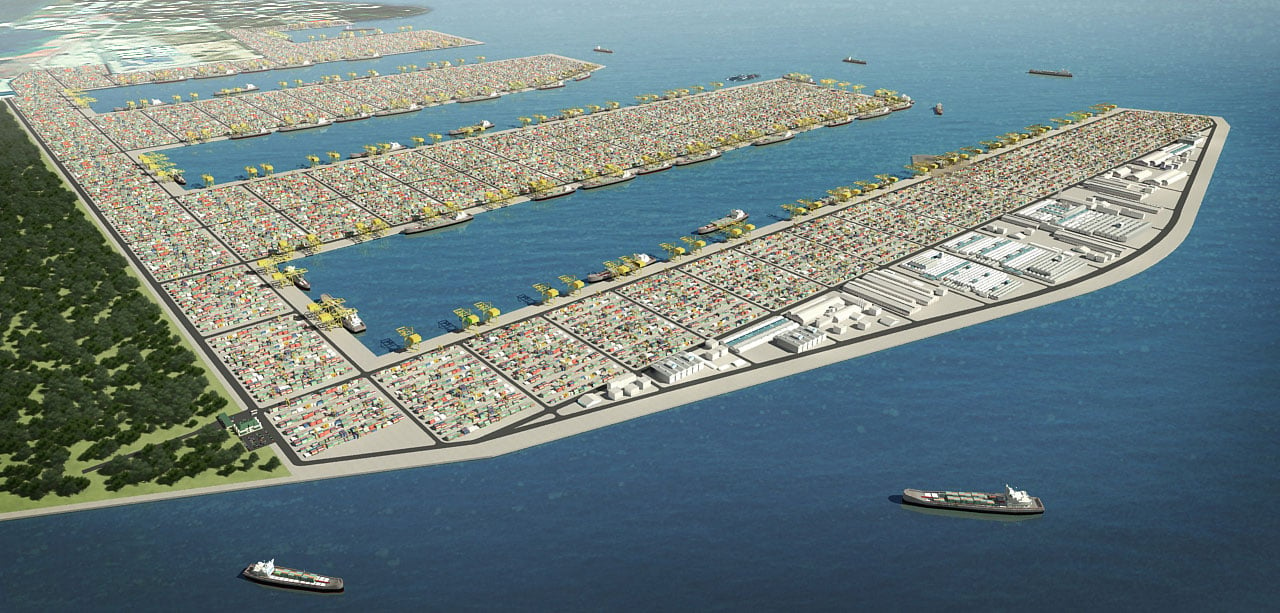 Khi hoàn thiện, siêu cảng Tuas có khả năng tiếp nhận và xử lý khoảng 65 triệu TEU mỗi năm. Đồ họa: MPA