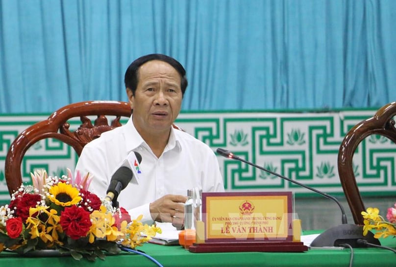 Phó Thủ tướng Lê Văn Thành phát biểu tại hội nghị. Ảnh: Công Mạo-TTXVN