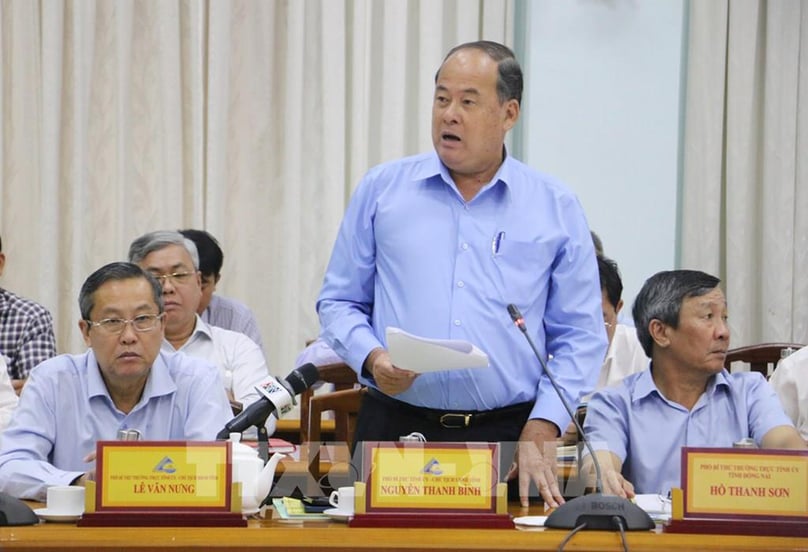 Chủ tịch UBND tỉnh An Giang Nguyễn Thanh Bình phát biểu tại hội nghị. Ảnh: Công Mạo-TTXVN