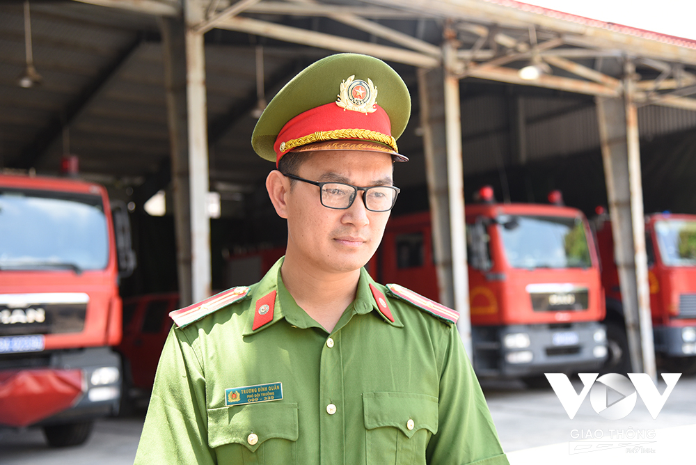 Thiếu tá Trương Đình Quân – Phó đội trưởng Đội Cảnh sát PCCC&CNCH Công an huyện Đông Anh (Hà Nội)