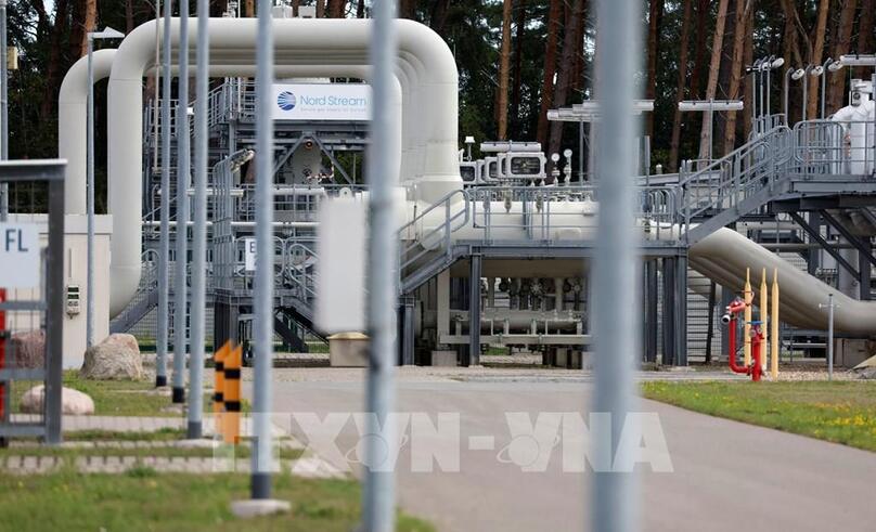 Một đường ống dẫn khí đốt tại Lubmin, Đức, ngày 30/8/2022. Ảnh: AFP/TTXVN