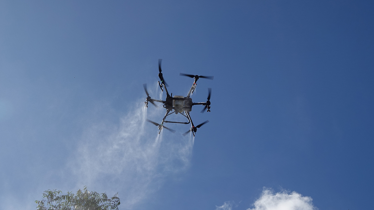 Công nghệ phun bay tự động không tác động trực tiếp đến cây lúa như cách phun truyền thống