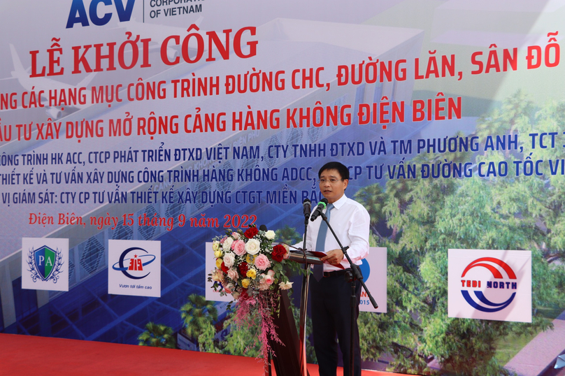 Bí thư Tỉnh ủy Nguyễn Văn Thắng phát biểu tại buổi lễ khởi công