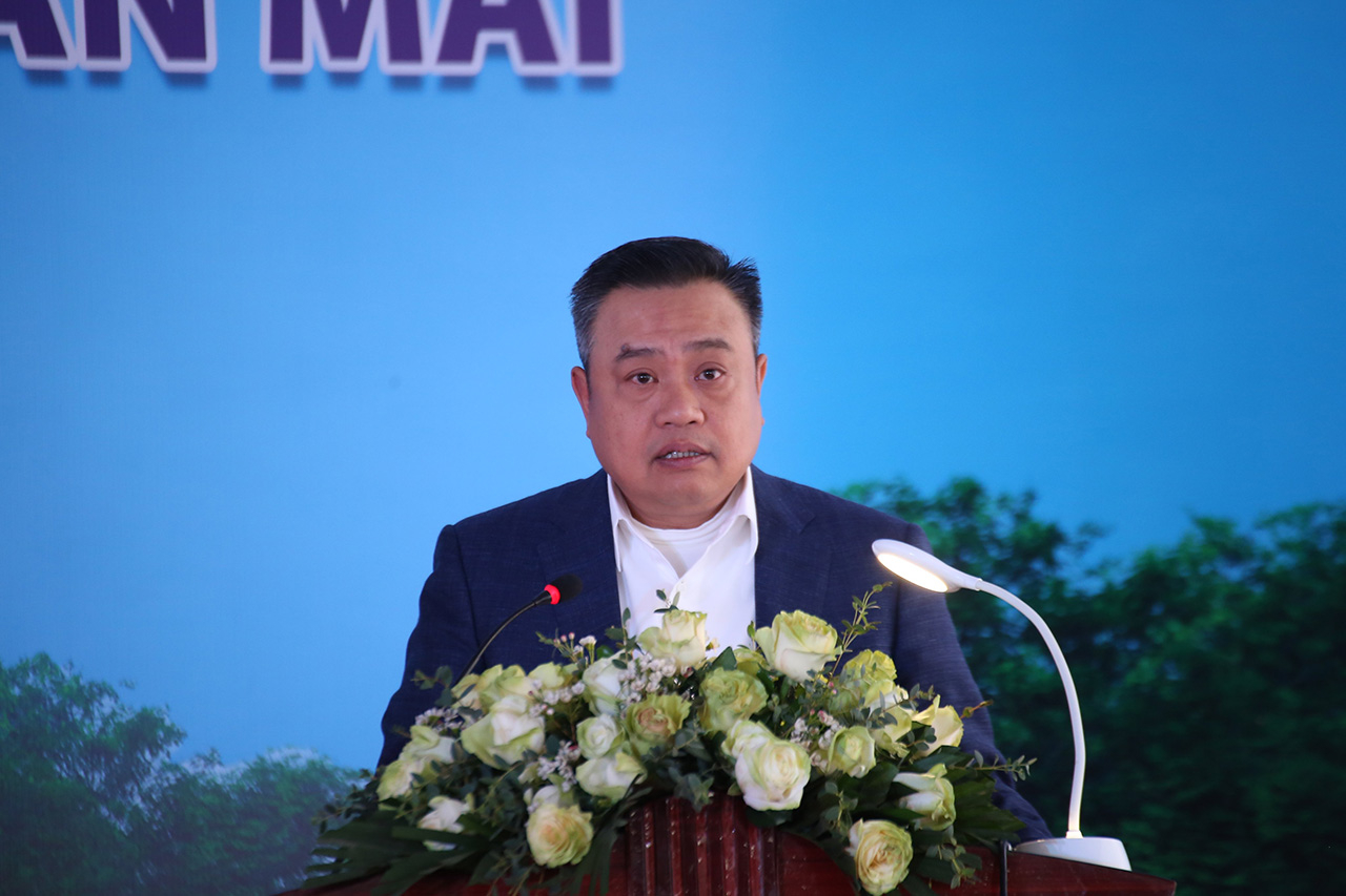 Ông Trần Sỹ Thanh, Chủ tịch UBND thành phố Hà Nội phát biểu tại Lễ khởi công