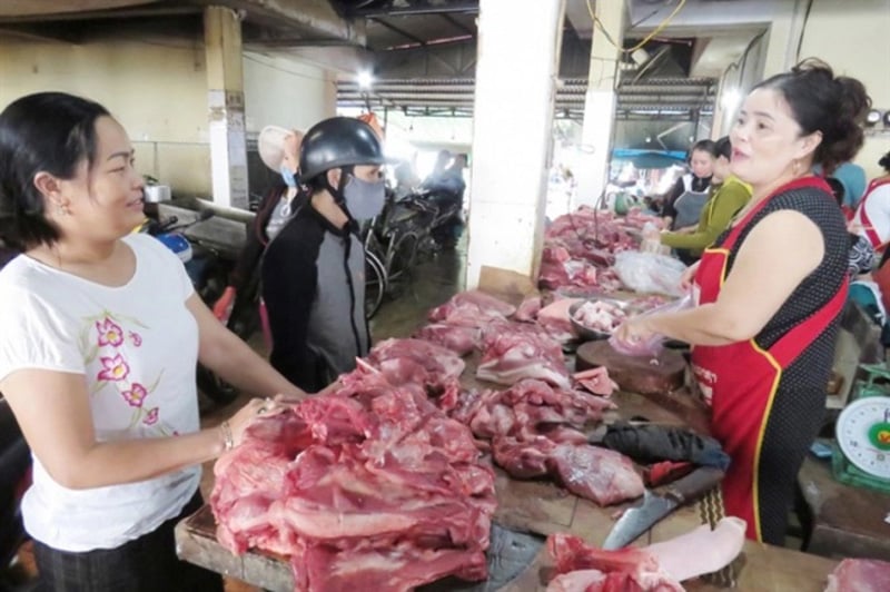 Một quầy hàng bán thịt gia súc - Ảnh nongnghiep.vn