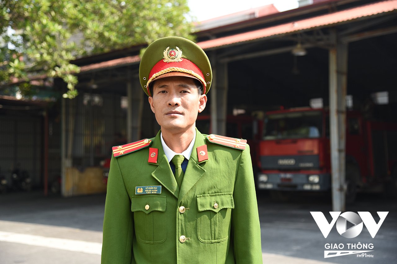 Trung tá Lê Xuân Đại – Phó đội trưởng Đội PCCC&CNCH Công an huyện Đông Anh (Hà Nội)