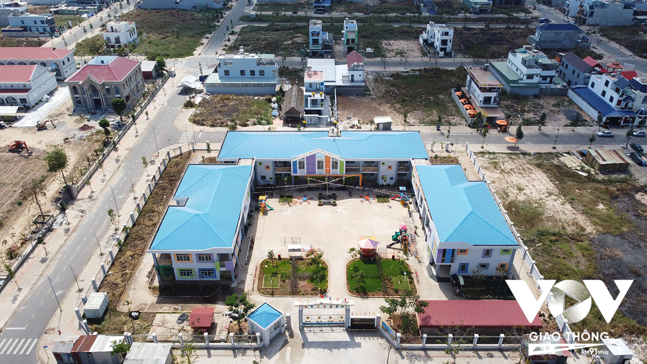 Một công trình trường mầm non hiếm hoi được hoàn thành trong khu tái định cư Lộc An - Bình Sơn