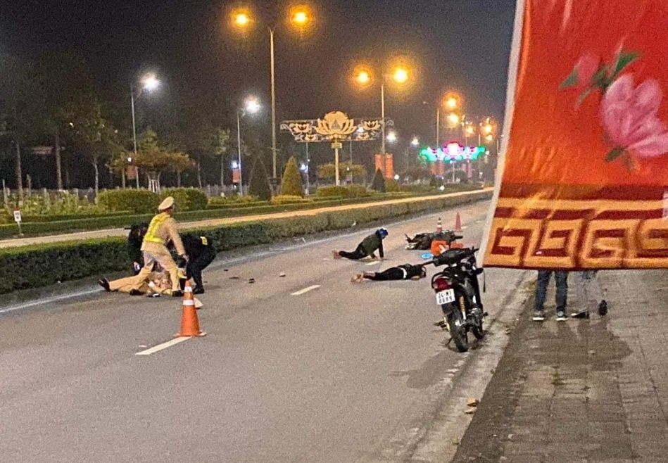 Hiện trường vụ việc chống đối, đâm xe vào lực lượng CSGT tại Lào Cai