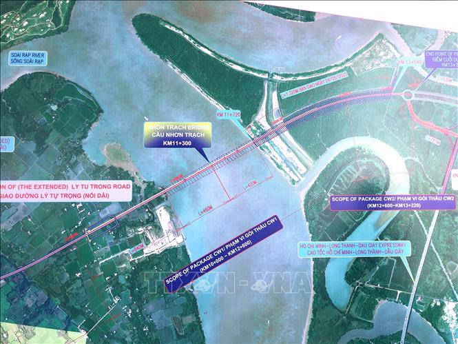 Mô hình Dự án thành phần 1A của đoạn Tân Vạn - Nhơn Trạch giai đoạn 1 thuộc Đường Vành đai 3 TP Hồ Chí Minh.  Ảnh: Nguyễn Văn Việt/TTXVN