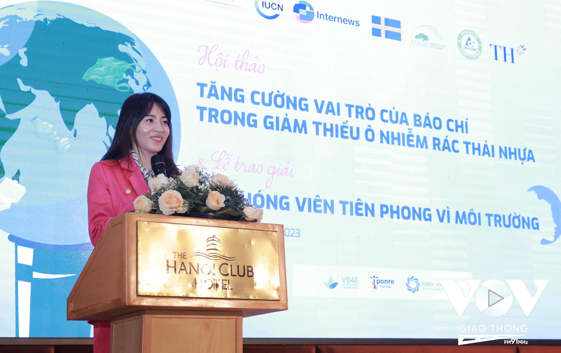 Bà Trần Thị Như Trang, Giám đốc Quỹ Vì tầm Vóc Việt phát biểu tại sự kiện
