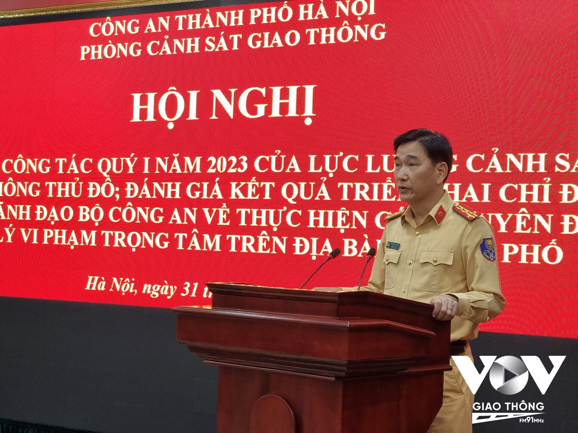 Đại tá Trần Đình Nghĩa, Trưởng phòng CSGT Công an TP. Hà Nội đánh giá về tình hình ATGT trên địa bàn thủ đô trong 3 tháng đầu năm