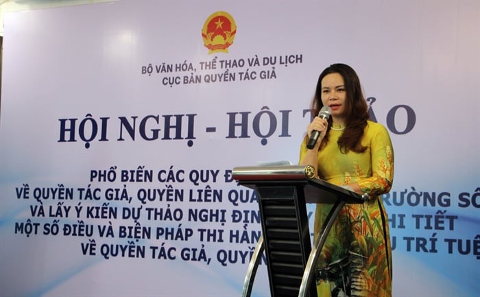 Bà Phạm Thị Kim Oanh, Phó Cục trưởng Cục Bản quyền tác giả, Bộ Văn hóa, Thể thao và Du lịch. Ảnh: Báo Văn hóa
