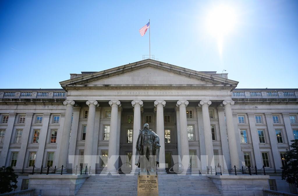Trong ảnh (tư liệu): Trụ sở Bộ Tài chính Mỹ ở Washington, DC. Ảnh: AFP/TTXVN