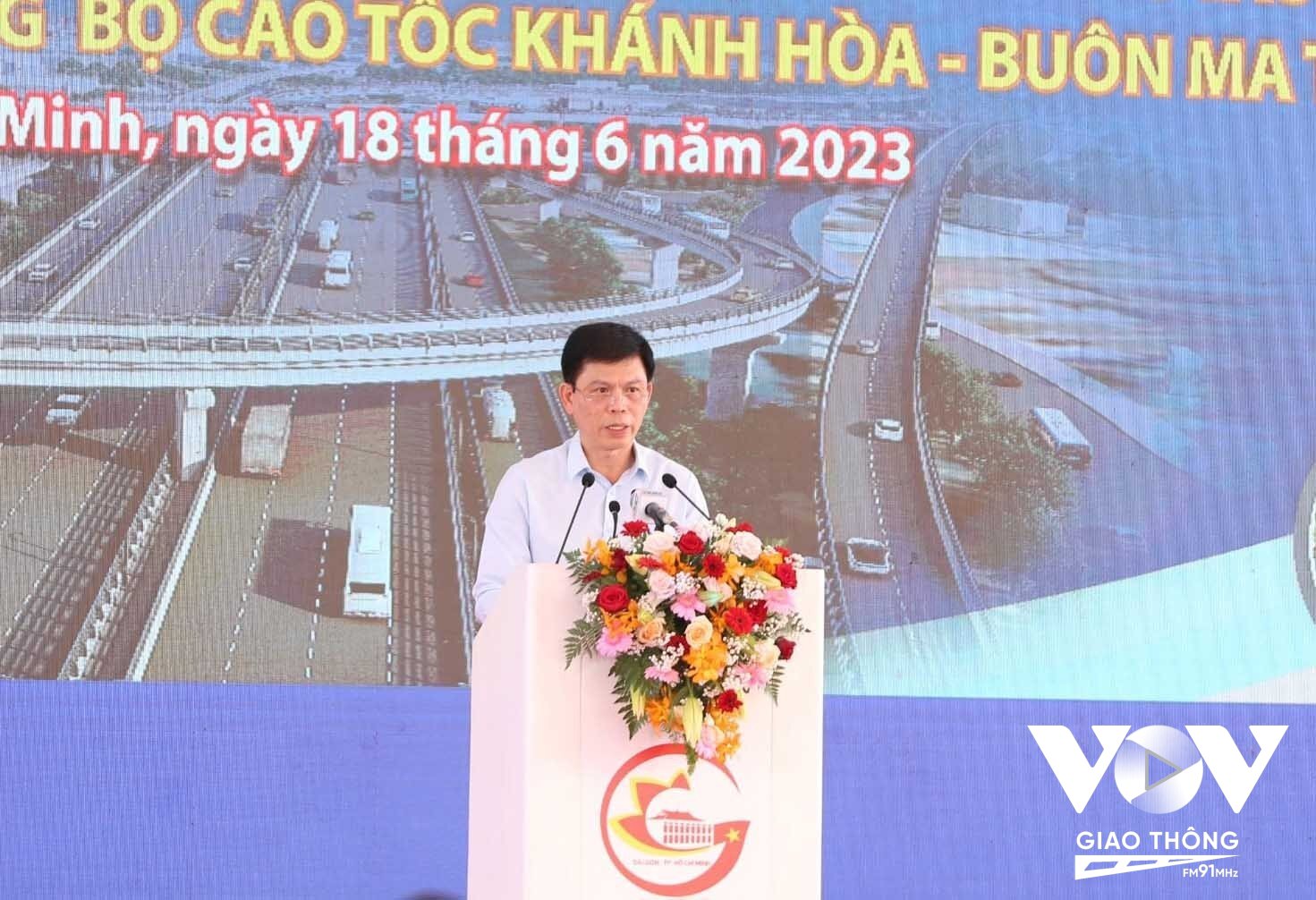 Thứ trưởng Bộ GTVT Lê Anh Tuấn phát biểu tại lễ khởi công