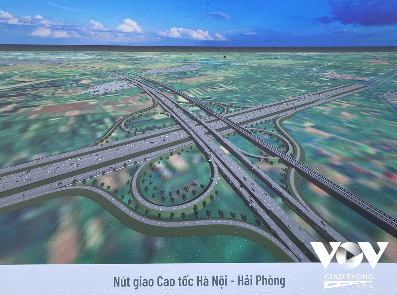 Phối cảnh nút giao cao tốc Hà Nội - Hải Phòng