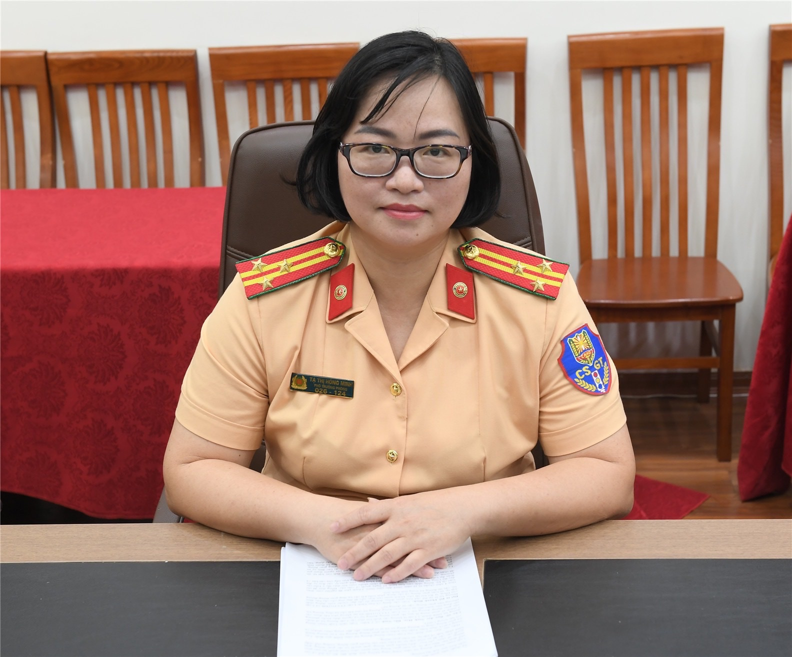 Thượng tá Tạ Thị Hồng Minh, Phó Trưởng Phòng Tuyên truyền, Điều tra giải quyết TNGT, Cục CSGT