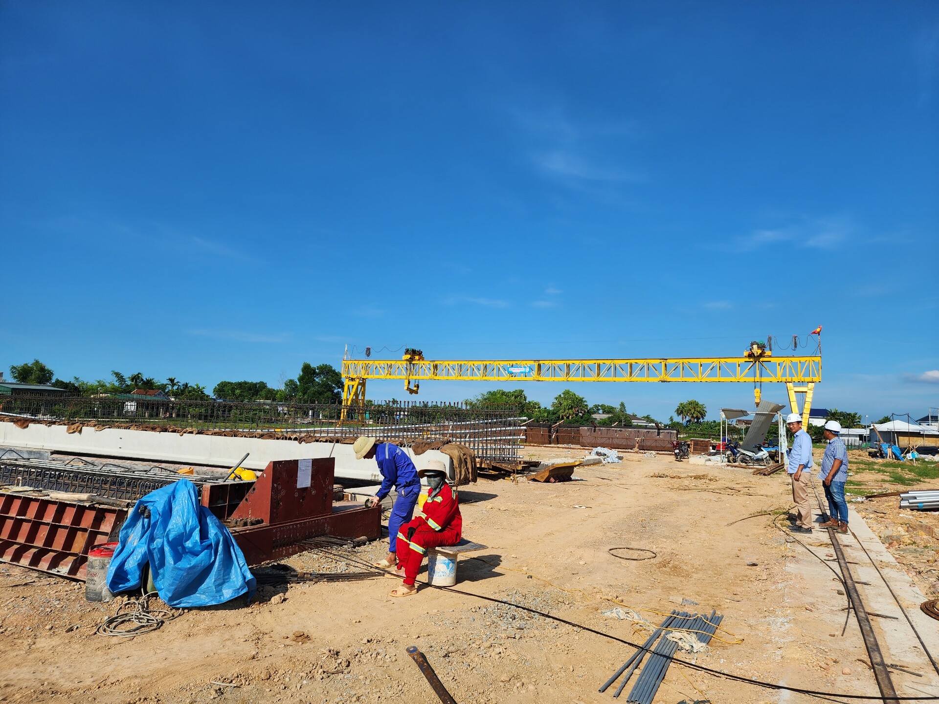 Bãi đúc 3 loại cấu kiện tại gói thầu XL11, đoạn đầu dự án Hàm Nghi - Vũng Áng