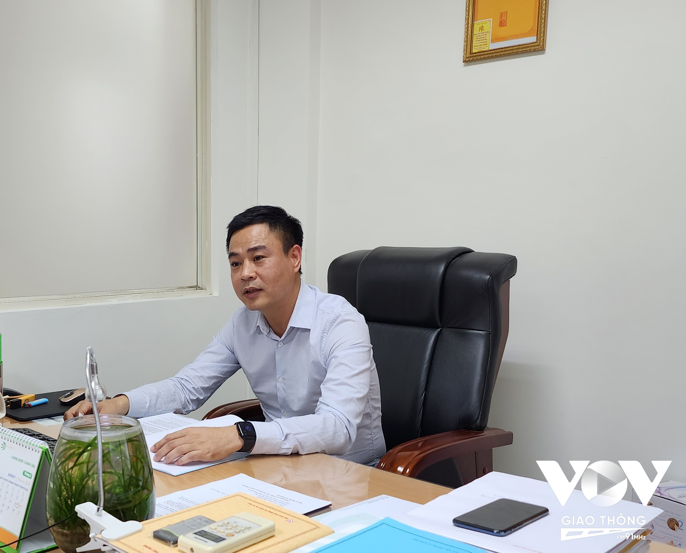 Ông Tạ Minh Khang, Trưởng Trung tâm Quản lý chất lượng dịch vụ - Tổng công ty vận tải Hà Nội