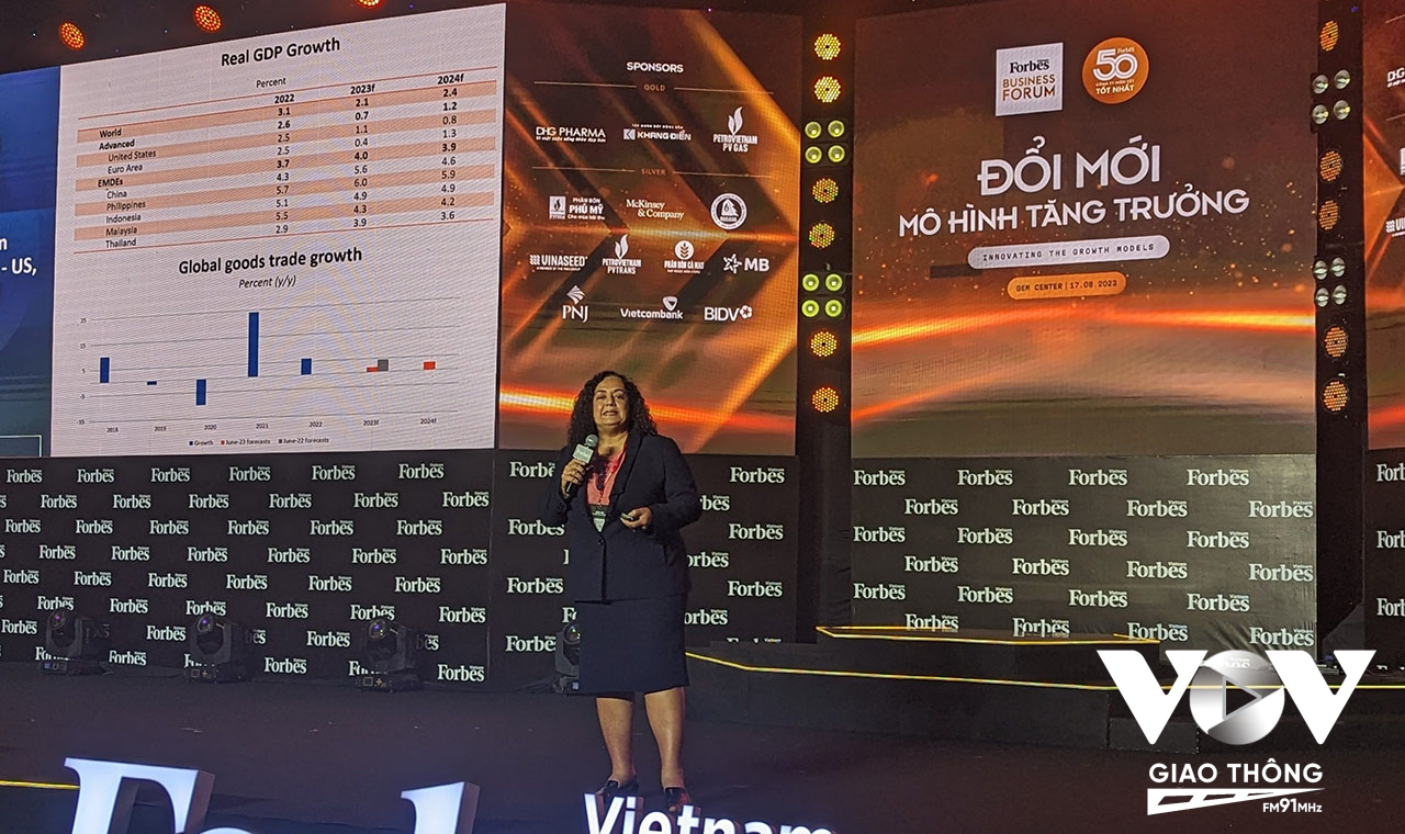 Bà Dorsati Madani – chuyên gia kinh tế cao cấp Ngân hàng Thế giới (Worldbank) dự báo mức tăng trưởng cả năm 2023 của Việt Nam chỉ khoảng 4,7%