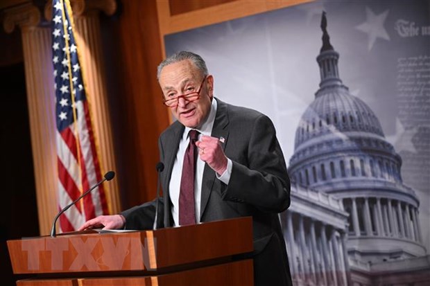 Lãnh đạo đa số tại Thượng viện Mỹ Chuck Schumer. (Ảnh: AFP/TTXVN