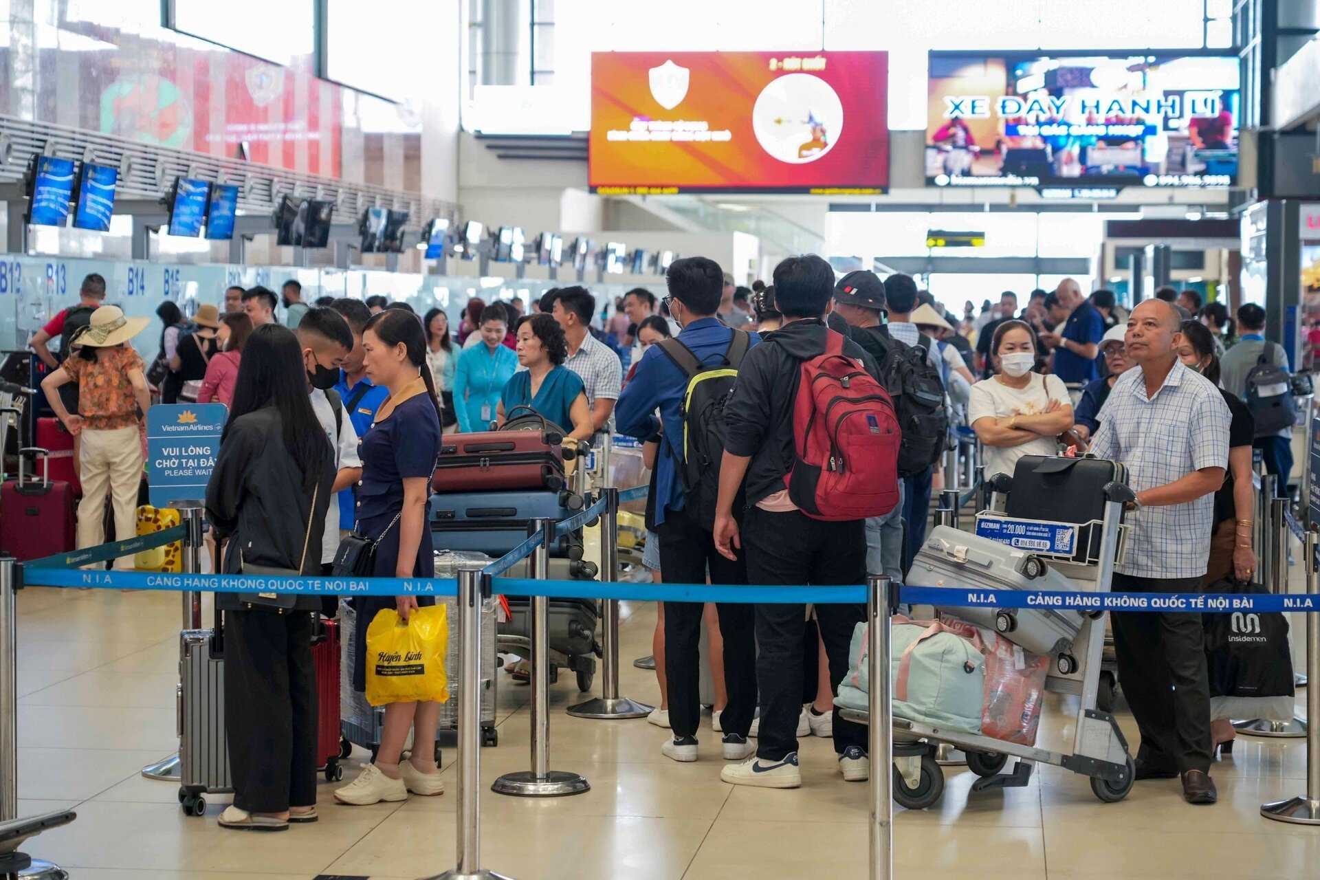 Sẽ có khoảng hơn 410 ngàn lượt khách qua Cảng HKQT Nội Bài trong 4 ngày nghỉ Lễ Quốc khánh (Ảnh Phan Công)