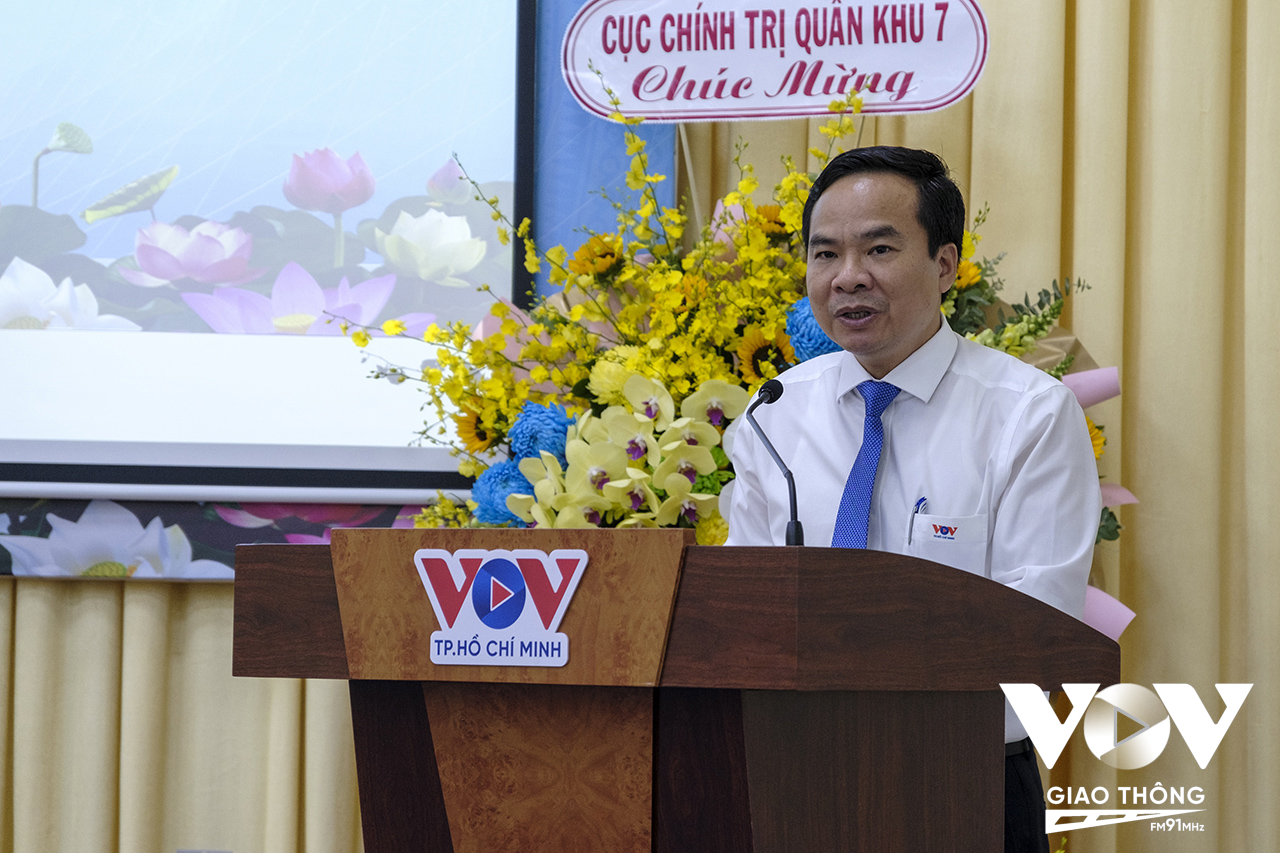 Ông Nguyễn Ngọc Năm - Giám đốc Cơ quan thường trú VOV tại TPHCM phát biểu tại buổi lễ kỷ niệm