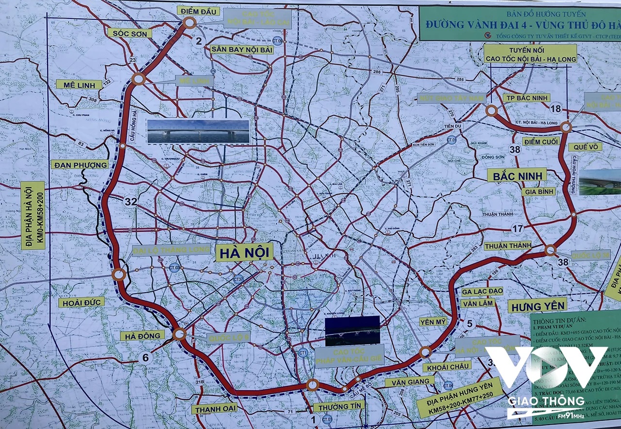 Tuyến sơ đồ đường Vành đai 4 - Vùng Thủ đô Hà Nội
