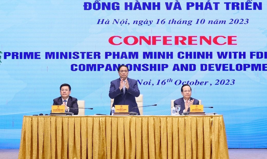 Thủ tướng Phạm Minh Chính chủ trì hội nghị. Ảnh: Dương Giang