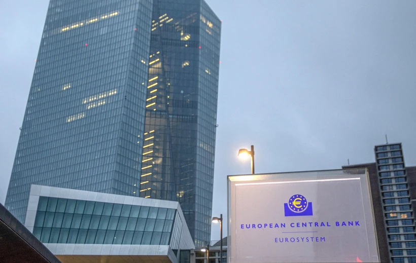 Trụ sở Ngân hàng Trung ương châu Âu (ECB) tại Frankfurt am Main, Đức. Ảnh: AFP/TTXVN