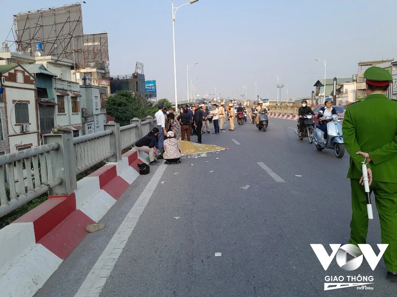 Hiện trường một vụ tai nạn giao thông tại Hà Nội