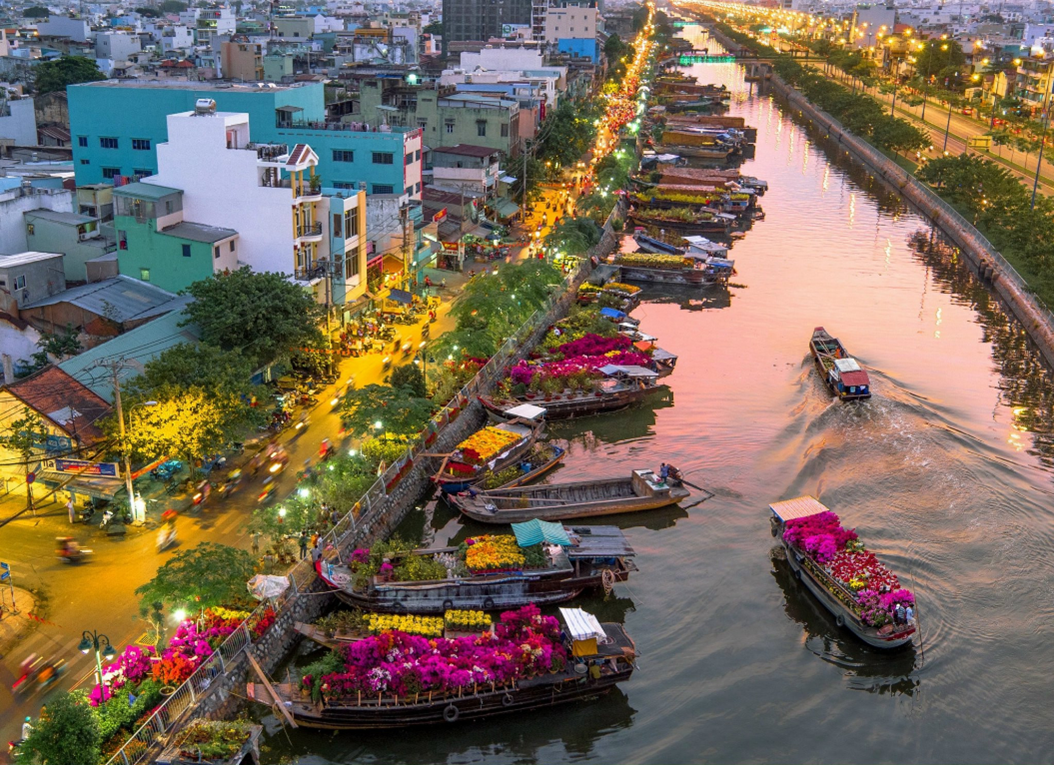 Bến Bình Đông, nơi diễn ra các hoạt động của chợ hoa xuân 'Trên bến dưới thuyền'- Ảnh: UBND Quận 8