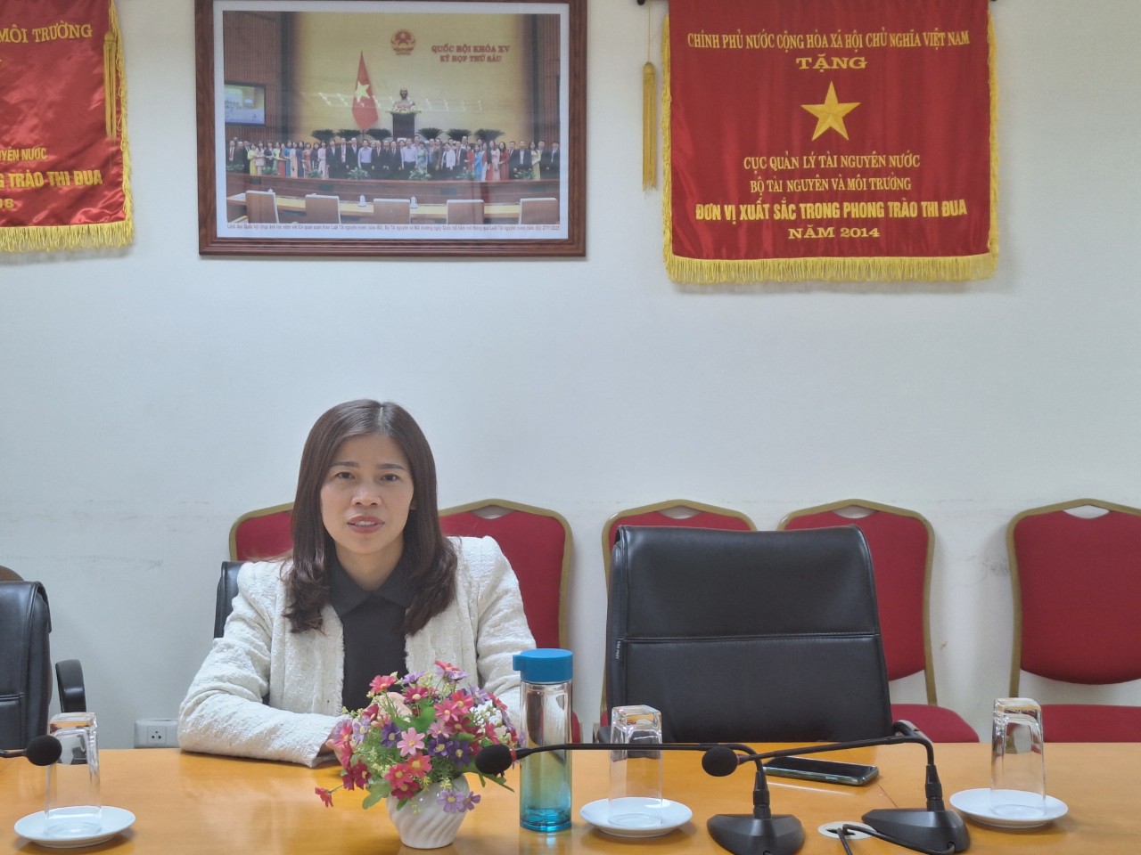 Bà Nguyễn Thị Phương Hoa, trưởng phòng quản lý lưu vực sông Nam Trung Bộ, Cục quản lý tài nguyên nước, Bộ Tài Nguyên và Môi trường