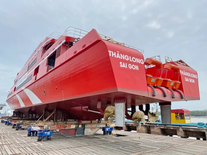 Tàu cao tốc Thăng Long được hạ thuỷ tháng 5/2022 phục vụ cho tuyến TP.HCM- Côn Đảo. Ảnh: Tiền Phong