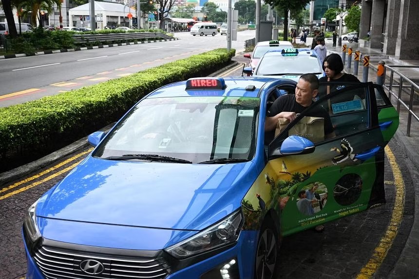 Số lượng xe taxi truyền thống tại Singapore đang ngày một giảm. Ảnh: Shintaro Tay/Strait Times