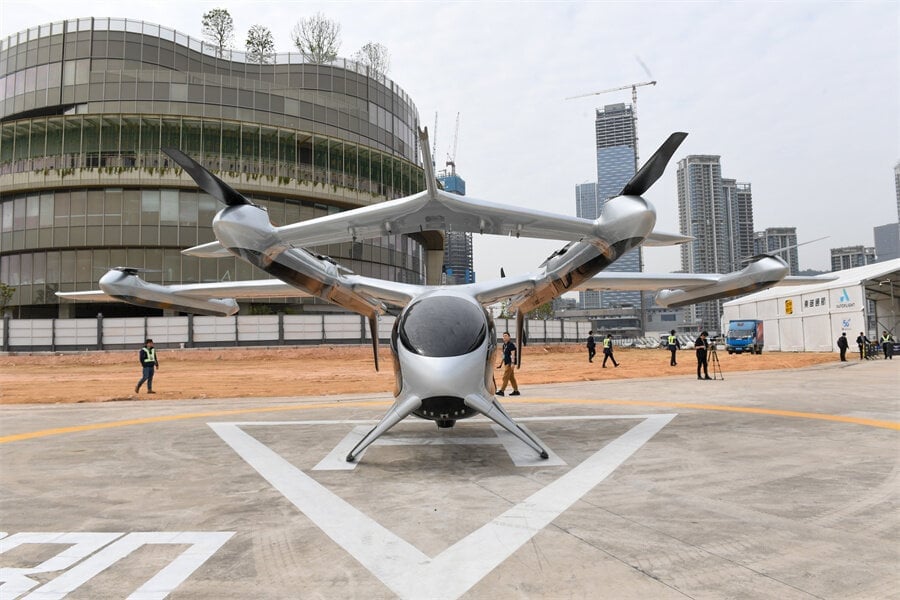 Một mẫu xe bay khác do công ty công nghệ cao Trung Quốc AutoFlight phát triển. Ảnh: Chinadaily