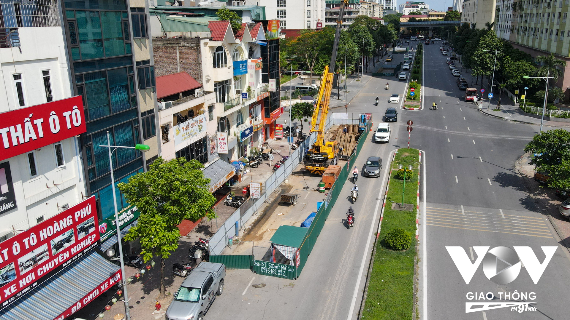 Một 'lô cốt' trên đường Vũ Trọng Khánh nhìn từ trên cao