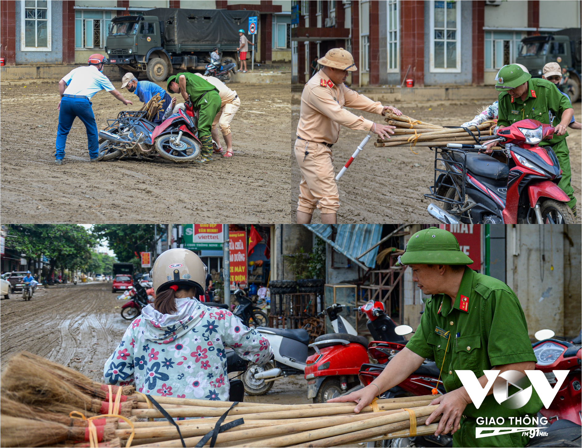 Mặc dù đã có thể di chuyển chậm, nhưng lớp bùn cũng gây trơn trượt dẫn tới sự cố giao thông nhẹ.