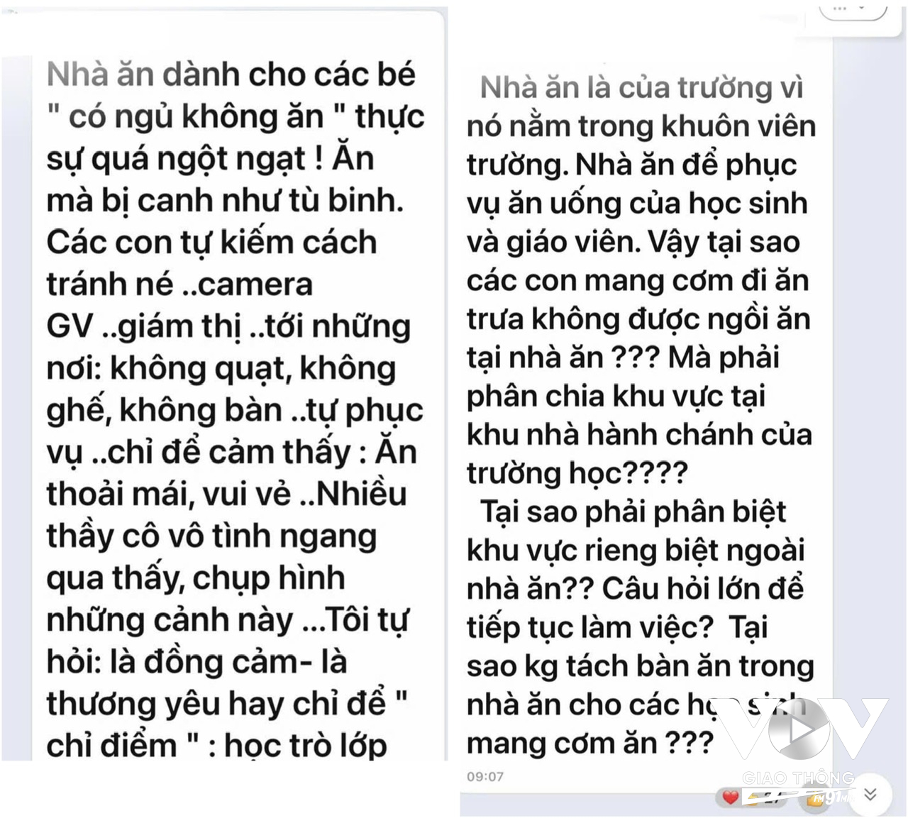 Phụ huynh bày tỏ quan điểm tại sao khi đăng ký “bán trú mang theo cơm” lại bị phân biệt các bé phải lang thang kiếm chỗ ăn cơm sau giờ trưa.