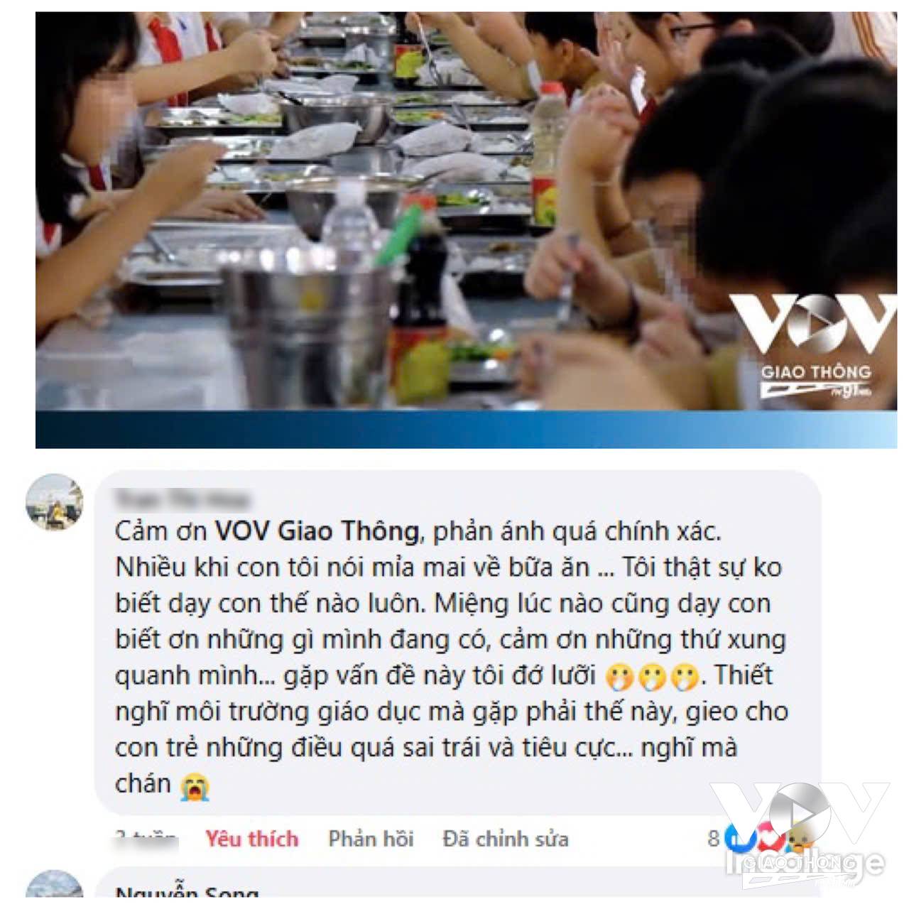 Một phụ huynh đồng tình với những phản ánh VOV Giao thông về loạt bài “Quá nhiều bất ổn ở ngôi trường chuẩn” được đăng tải và bảy tỏ quan điểm trên fagepage của Kênh VOV Giao thông.