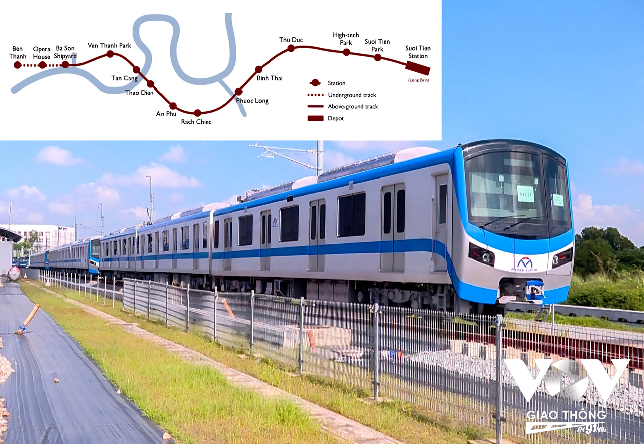 Tuyến metro số 1 Bến Thành - Suối Tiên sẽ chính thức vận hành thương mại phục vụ người dân vào ngày 22-12-2024.