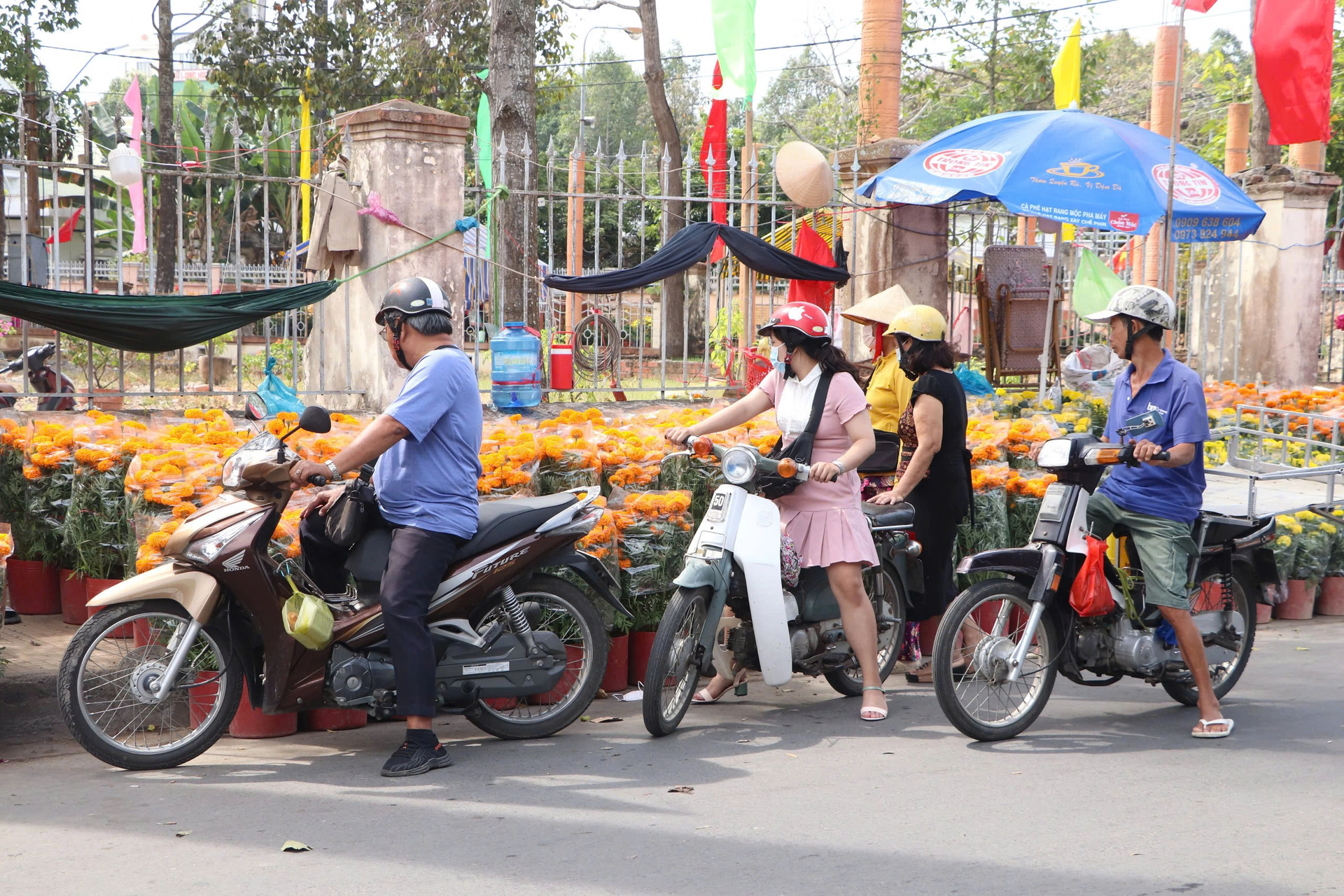 Mỗi năm chỉ có một lần nên hầu hết các điểm bán hoa đều đông nghẹt khách hàng đến lựa chọn, tham quan và chụp ảnh.