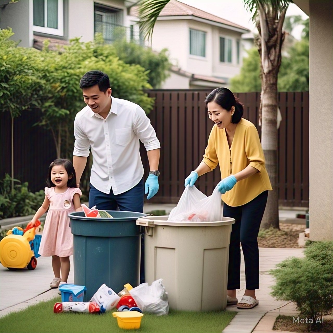 Hộ gia đình, cá nhân không phân loại rác có thể bị phạt tiền đến 1 triệu đồng (ảnh minh hoạ: MetaAI)